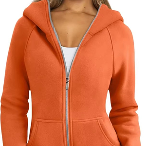 Trendy Style hoodie <b>for</b> Women's <b>Ladies</b> Zip Up Hoody Soft fleece Casual <b>long</b> Zipper <b>Sweatshirt</b> <b>Long</b> Sleeve <b>for</b> outerwear gym wear - Product Image 3