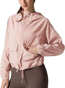ผู้ผลิตเสื้อแจ็คเก็ตกันลมแบบ OEM สีสันตัดกัน เสื้อแจ็คเก็ตกันลมสำหรับผู้หญิง น้ำหนักเบา สำหรับเล่นกีฬา กันน้ำ มีฮู้ด - Product Image 1