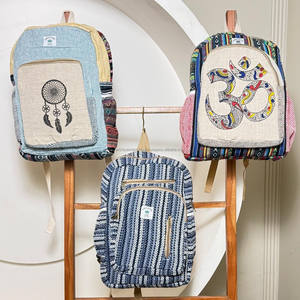 Nouveau sac à dos écologique personnalisé sac de jour en chanvre unisexe sac à dos simple élégant sac à dos pour ordinateur portable en chanvre biologique avec tissu de chanvre sauvage - Product Image 5