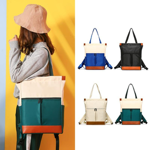 Sac à dos d'école pour ordinateur portable en toile personnalisable avec pochette zippée, résistant à l'eau, unisexe, multifonctionnel, sac à bandoulière de voyage - Product Image 1