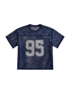 T-shirt de sport pour homme en maille à col rond et manches courtes avec impression de numéro de football – Fournisseur en gros - Product Image 3