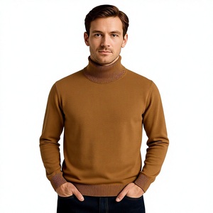 Men's Cotton <b>Turtleneck</b> Knitted <b>Sweater</b> Slim Fit Thermal Roll Neck Pullover Casual Solid Color Long Sleeve Winter Base Layers - Product Image 1
