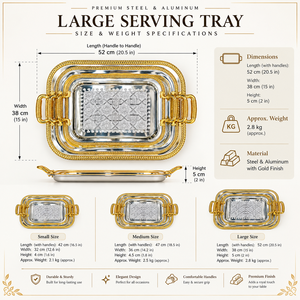 Plateau de service ovale en cuivre de qualité supérieure avec deux poignées |   Plateau élégant pour la cuisine et la salle à manger, idéal pour servir, décorer et l'hôtellerie - Product Image 5