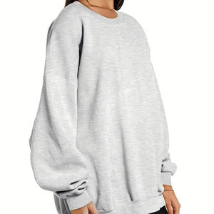 Sweat-shirt à capuche en molleton pour femme, col rond, avec logo personnalisé, pull à capuche oversize pour femme - Product Image 4