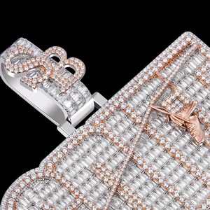 Bereal Custom Moissanite Baguette Iced VVS Hip Hop Charm <b>Name</b> Letter Pendant 925 Silver 18K Gold Necklace <b>Chain</b> Men - Product Image 1