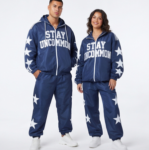 Ensemble de survêtement unisexe épais à capuche avec fermeture éclair, imprimé, manches longues, épaules tombantes, taille élastique, par sublimation, pour hommes et femmes - Product Image 5