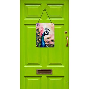 Nuevo 12x16 Multicolor Pavo Real Colgante de pared Impresiones Letrero de metal de aluminio para decoración del hogar Placa de puerta delantera para cocina Baño - Product Image 2