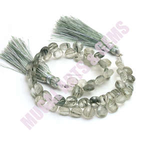 Collar hecho a mano, fabricación de joyas, cuentas, hebra, rutilo verde Natural, forma de corazón facetado, 8 pulgadas, 7x7, 8x8mm, Material de piedras preciosas - Product Image 1