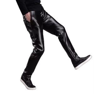 Pantalon en cuir pour homme sur mesure, style motard, noir, coupe slim, droit, décontracté, extensible, en cuir de vachette, toile, design vintage, imperméable - Product Image 6