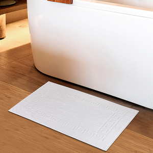 Tapis de bain moderne, écologique, couleur unie, imperméable, antidérapant, épais, 100% coton, 50x70cm, lavable en machine, antidérapant, en caoutchouc - Product Image 4