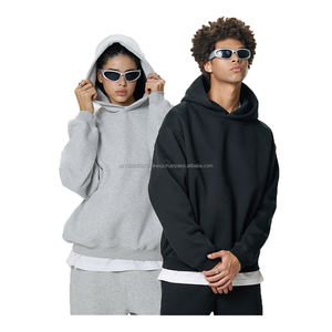 Sweat à capuche carré en coton de haute qualité 500GSM, vente chaude 2025, 100% coton doublé, imprimé à la demande - Product Image 2