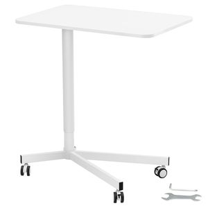 Scrivania Mobile con Molla a Gas da 28,5''-44,2'' con Ruote Girevoli a 360 Gradi, 2 Ruote Bloccabili, Altezza Regolabile, Scrivania Portatile per Computer - Product Image 1