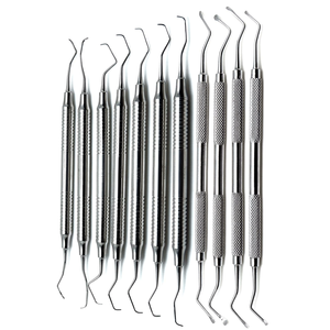 ZUOL INSTRUMENTS Curettes dentaires Gracey 1/2 3/4 5/6 7/8 9/10 11/12 13/14 85 86 87 88 Parodontales à double extrémité manuelles moletées - Product Image 2