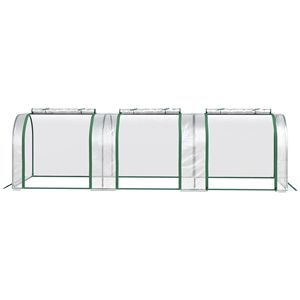 Serre tunnel portable 9,7 L x 3 W x 2,5 H avec 3 portes zippées, couverture en PVC résistante à l'eau et aux UV pour jardins - Product Image 2