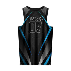 Ensemble d'uniformes de basketball personnalisés 100 % polyester respirant en mesh, anti-humidité, sublimation frontale, sans manches, réversibles - Product Image 2