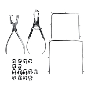 Dental Endodontic Rubber Dam Instrument Kit Stainless Steel with <b>Frame</b> Punch and <b>Clamps</b> for Clinical Orthodontic Use - Product Image 3