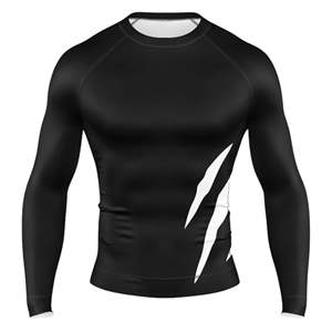 Rashguard de MMA Sublimado con Diseño Personalizado al por Mayor, Antimicrobiano, de Spandex/Poliéster, Transpirable, de Secado Rápido, Compresión Larga para BJJ - Product Image 1