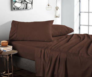 400 TC <b>Queen</b> <b>Size</b> <b>Sheet</b> Set 4 Piece Luxury Chocolate Bed <b>Sheets</b> Soft Deep Pockets Easy Fit Designer Set for Worldwide Supply - Product Image 1