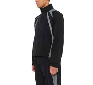Veste de survêtement pour homme, noire et grise, à blocs de couleur, entièrement zippée, col montant, style sportif, coupe classique, pour l'automne - Product Image 6