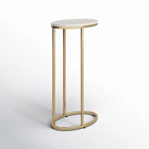 Elegante Mesa Auxiliar Delgada con Base Redonda y Robusta, Soporte Compacto para Decoración de Sala de Estar Contemporánea y Bares - Product Image 6