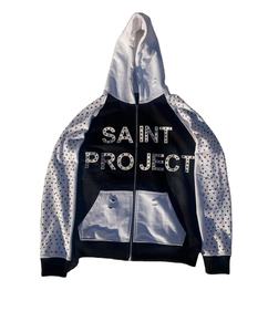 Sweatshirts à capuche et sweatshirts en coton épais surdimensionnés vintage pour hommes impression DTG avec strass personnalisés Style éponge française délavé au soleil pour l'hiver - Product Image 1