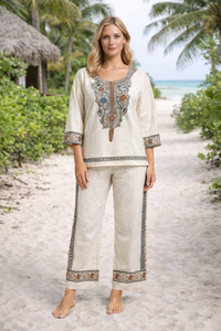 ชุดเซ็ตเสื้อและกางเกงลำลองพิมพ์ลายวิสโคสสำหรับผู้หญิงสองชิ้น จากผู้ผลิต - Product Image 4