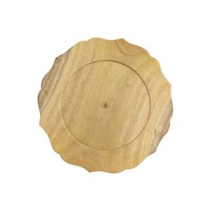 Plato de presentación artesanal de madera de acacia con incrustaciones de hueso blanco |   Base Redonda de Madera de 13 Pulgadas para Decoración de Bodas y Vajilla de Lujo - Product Image 5