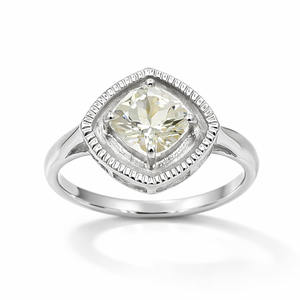 Anillo de Plata de Ley 925 con Aguamarina Amarilla, Corte Cojín, Engaste de Garras, Diseño de Cuerda, Minimalista, Chapado en Oro y Rodio - Product Image 6