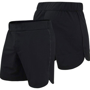 Men's Black Solid Color Quick Dry Elastic Waist <b>Short</b> <b>Shorts</b> Casual Sport Wear Mid Rise <b>Woven</b> Polyester Fabric - Product Image 2
