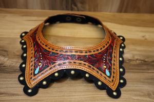 Western Style Hand Tooled Carving <b>Leather</b> Necklace Women Trendy Tooled <b>Leather</b> Western <b>Jewelry</b> Hand Tooled <b>Jewelry</b> Necklace - Product Image 2