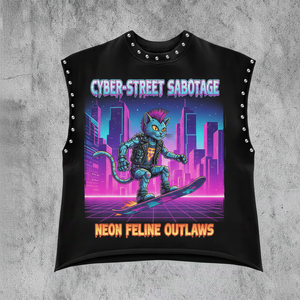 Custom Men's Vintage Street Style Sleeveless T-<b>shirt</b> Knitted 300 Grams Heavyweight 100% Cotton Distressed Rhinestones Dtg - Product Image 6