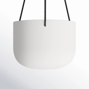 Pot de fleurs suspendu en céramique avec motif circulaire, finition émaillée, design minimaliste pour plantes d'intérieur et d'extérieur - Product Image 4