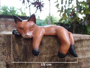 ชั้นวางของไม้เจมปินิสทำมือ รูปปั้นแมวสีน้ำตาล ของตกแต่งบ้านสไตล์เรสติก งานศิลปะรูปสัตว์ ของประดับตกแต่งห้องและโต๊ะทำงาน - Product Image 5