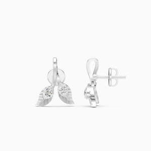 Boucles d'oreilles clous classiques plaquées or rose 10K, motif fleur, zircon rouge taille coussin, accents de diamants, sertissage clos, romantiques pour femme - Product Image 2