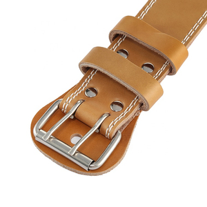 Heavy Duty Custom Made Adjustable Non-Slip Weightlifting Back Support Leather <b>Belt</b> Buckle for Unisex Body Building Training Wear - Product Image 3