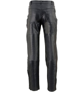 กางเกงหนังลำลองเอวสูงสำหรับผู้ชาย สีดำ พิมพ์ลายหนัง  บริการ OEM พร้อมให้บริการ - Product Image 2