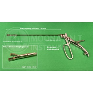 Instrument de broncho-œsophagoscopie Krause, longueur de travail 25 cm, diamètre de la gaine 3,5 mm, poignée Huber détachable, utilisation ORL et gynécologie - Product Image 1