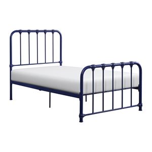 Letto singolo con piattaforma in metallo con finitura blu, letto in una scatola - Product Image 3