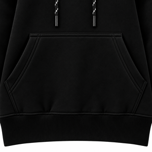 Sweat à capuche en molleton noir personnalisé pour homme, tissu doux, streetwear décontracté, vente en gros - Product Image 3