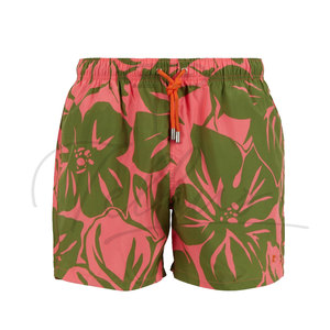 กางเกงขาสั้นลำลองชายหาดลายพิมพ์ดิจิทัลลายทางกันน้ำแห้งเร็วผูกเชือกยาวระดับเข่าขายส่ง - Product Image 3