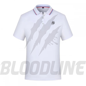Camiseta de Manga Corta para Hombre Bloodline, Negra, Tejida, Transpirable, Formal, Corte Regular, Logotipo Frontal, 220 Gramos, Servicio OEM - Product Image 1
