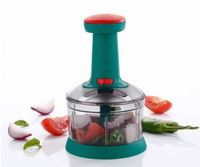 Premium handmatige plastic keuken groentehakker 600ml capaciteit roestvrijstalen messen 3 messen makkelijk schoon te maken multifunctioneel gereedschap