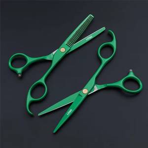 Ciseaux de coiffure professionnels Morje, manche en acier inoxydable vert, lame tranchante à 28 dents, légers, réutilisables, pour droitiers - Product Image 6