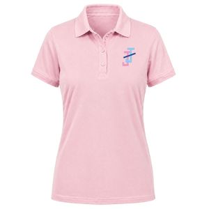 เสื้อโปโลปักโลโก้ Pink JJ สำหรับผู้หญิง แขนสั้น คอปกคลาสสิก ติดกระดุม ชุดลำลองแบบสปอร์ตสั่งทำได้ - Product Image 1
