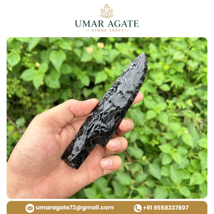 Cuchillo de Obsidiana Negra, Hoja Afilada y Trasformada a Mano, Piedra Natural, Herramienta Espiritual, Regalo - Product Image 4