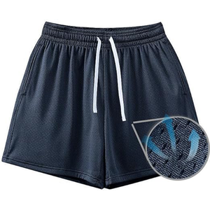 Pantalones Cortos de Malla Fácil de Poner para Hombre, Estilo Relajado con Tela Ventilada para Clima Cálido, Pantalones Cortos de Trabajo - Product Image 1