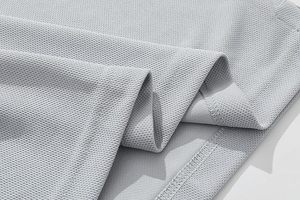 Polo en maille gaufrée à manches courtes gris pour homme, décontracté, couleur unie, respirant, coupe classique, 100% polyester - Product Image 5