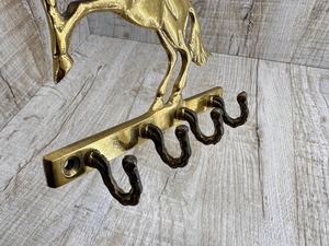 Horse Shape Gold Brass <b>Key</b> Holder <b>Wall</b> Mounted <b>Hook</b> Organizer For Door Side Daily Use Essentials And Home Car <b>Keys</b> Use - Product Image 5