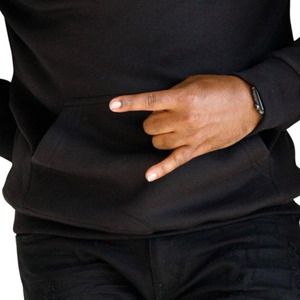 Sudadera con Capucha de Chenille Phi Beta Sigma BLUΦ Negra para Hombre, Sudadera con Capucha con Letras Griegas, Ropa de Fraternidad Premium, Corte Clásico - Product Image 4