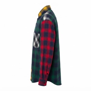 Camisa de Franela a Cuadros Multicolor para Hombre, Manga Larga, Cuello con Botones, Estilo Casual Otoñal, 100% Algodón - Product Image 2